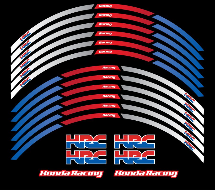 wheel rim stripes decals stickers honda cbr 250r 600rr 125r hrc racing