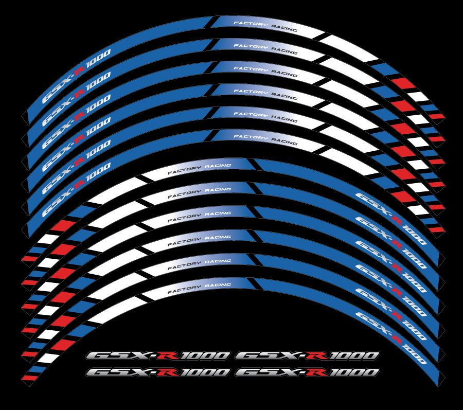 wheel rim stripes decals stickers suzuki gsxr 600 750 1000 racing hayabusa