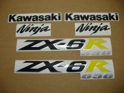 Kawasaki ZX 6R 2004 green stickers kit