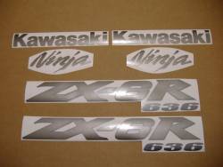 Kawasaki ZX-6R 2004 Ninja silver logo graphics