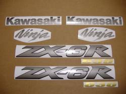 Kawasaki ZX 6R 2004 blue stickers kit