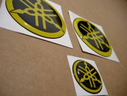 Yamaha 3d gel silicone badges stickers yellow r1 r6 r125