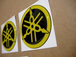 Yamaha 3d gel silicone emblems yellow anniversary adhesives