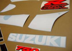 Suzuki gsx-r 750 1999 white complete sticker kit