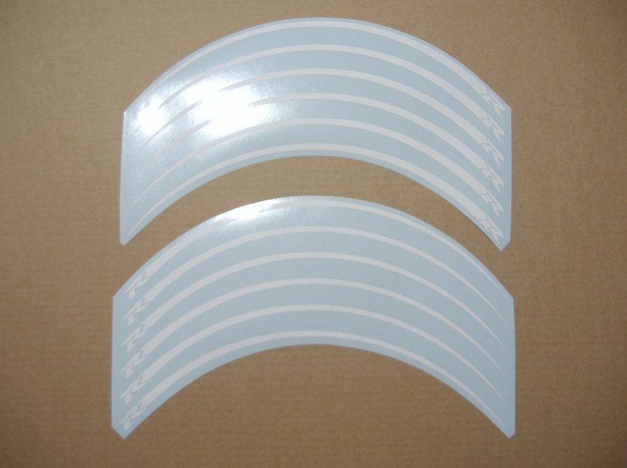 Suzuki Gixxer wheel stripes decal set in white color