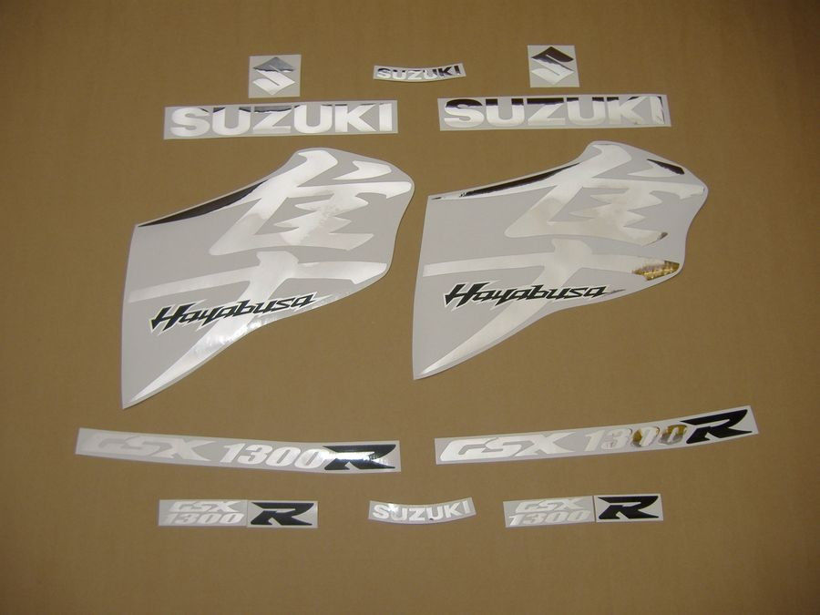 Suzuki hayabusa 1340 k8 mirrored chrome decals set