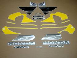 Honda 600F F4 1999 yellow reproduction stickers