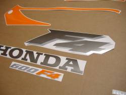 Honda 600 F4 2000 orange complete sticker kit