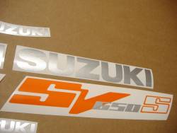 Suzuki 650S 2003 orange labels graphics