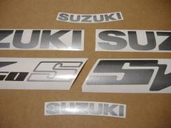 Suzuki SV 650S 2003 silver decals kit 