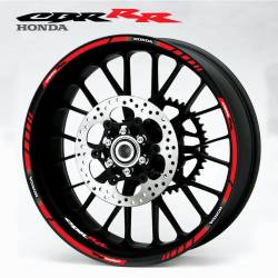 Honda cbr fireblade red wheel stripes sticker set