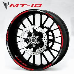 Yamaha Mt10 red wheel rim stripes lines decals autocollant