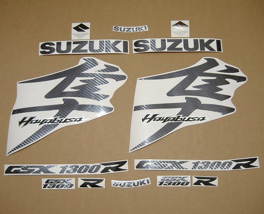 Suzuki busa 1340 carbon fiber look full logo labels set