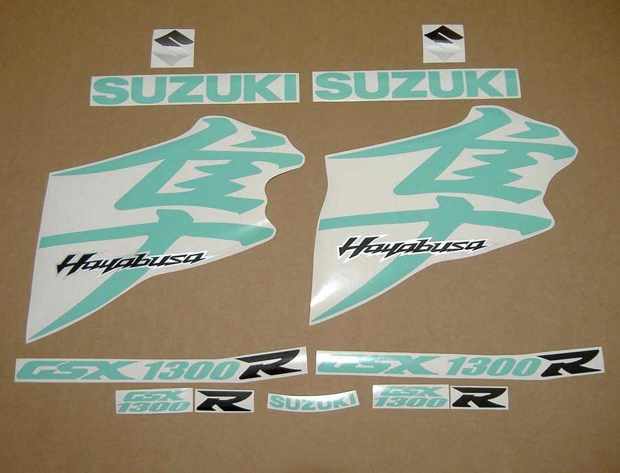 Suzuki Hayabusa gsx1300r 2008 2009 light green decals set