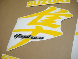 Suzuki Hayabusa kanji 1340 k8 k9 yellow decals adhesives