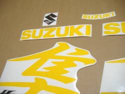 Suzuki Hayabusa kanji 1340 k8 k9 yellow stickers logo kit