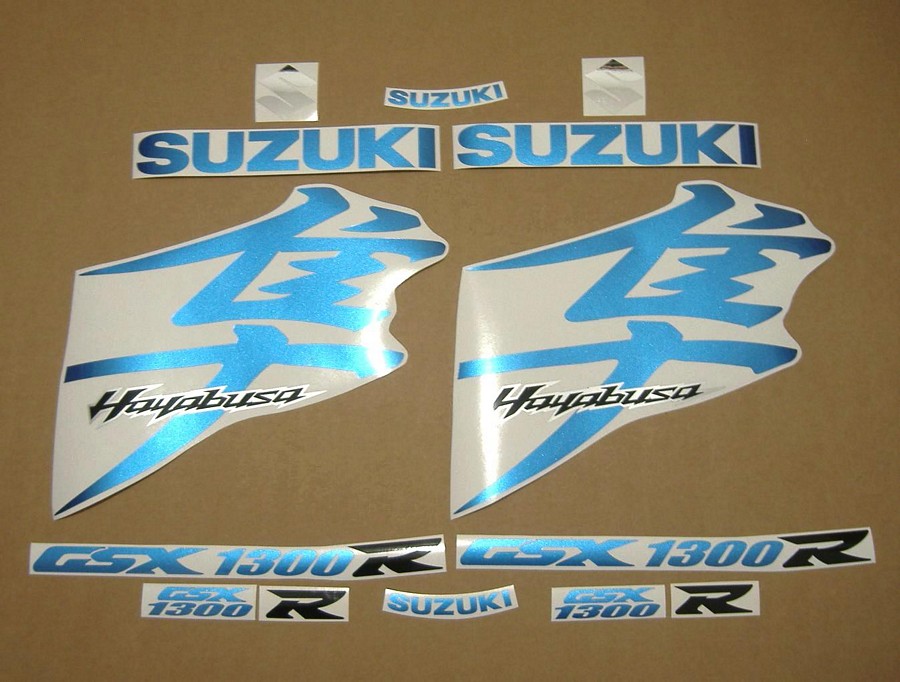 Suzuki Hayabusa k8 k9 blue full logo emblems set
