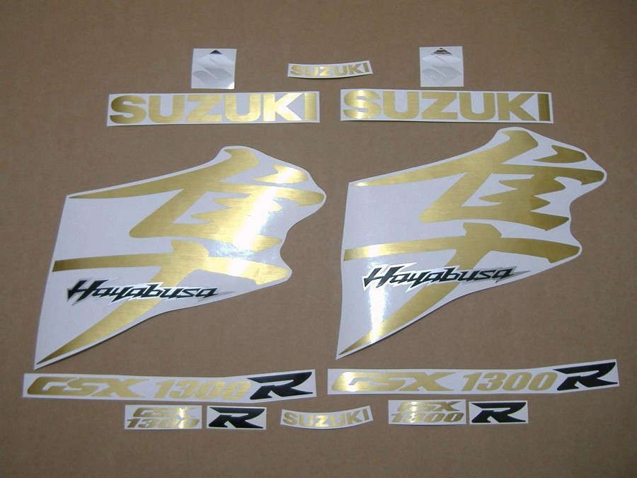 Suzuki Hayabusa 1340 brushed gold full logo emblems set