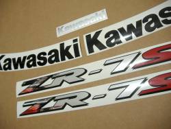 Kawasaki zr7s zr750-h1 2003 silver full decals kit