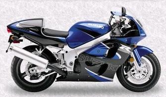 Suzuki srad 600 gsxr 2000 1999 blue black decals kit set