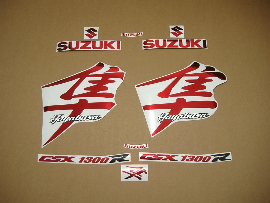 Suzuki Hayabusa 1999 chrome red stickers 