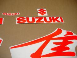 Suzuki Hayabusa 1999 fluorescent red decals kit 