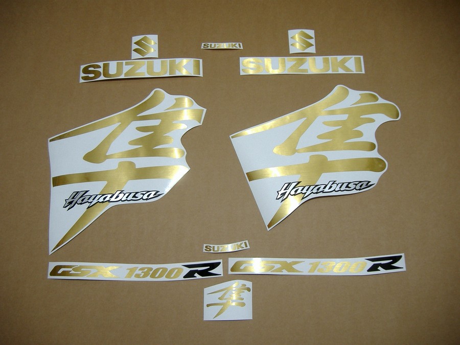 Suzuki busa k4 k5 k6 brushed gold emblems labels set