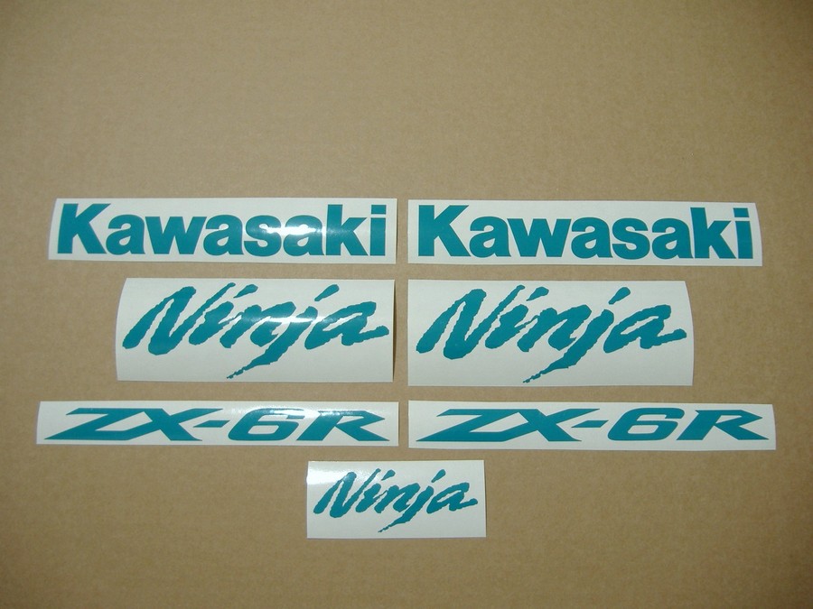 Kawasaki ZX-6R Ninja opal green stickers emblems