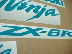Kawasaki ZX6R 636 blue green stickers kit