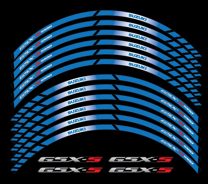 Suzuki gsxs gsx-s 1000 rim wheel stripes lines decals stickers graphics