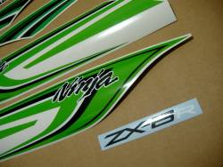 Kawasaki zx-6r ninja 2011 green decals set