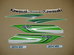 Kawasaki zx6r ninja 2011 green stickers
