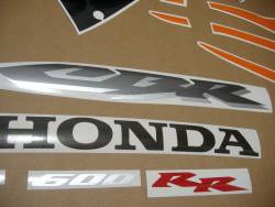 Honda cbr 600rr 2006 orange decals labels set