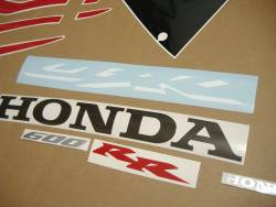 Honda cbr 600rr 2006 red reproduction stickers