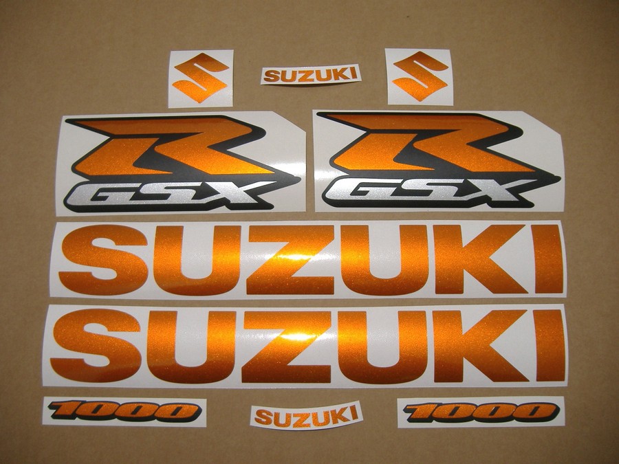 Suzuki gsxr 1000 k1 k2 k3 k4 k5 orange decals stickers set