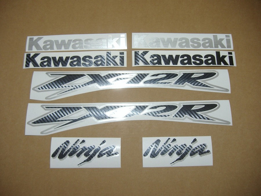 Kawasaki ZX12R brushed aluminium stickers set